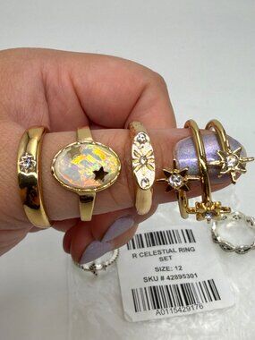 New Torrid Celestial Ring Set - Size 12